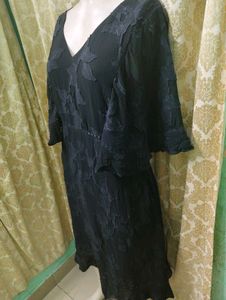 Aarke Ritu Kumar Black Floral Dress