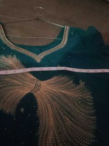Teal Embellished Party Dress