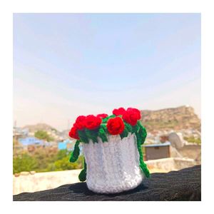 Crochet Rose Bouquet Pouch