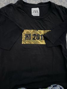 Zara Black &#39;Hi 2019!&#39; Tee