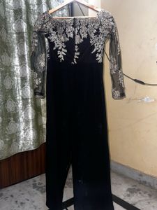 Elegant Black &amp; Gold Party Jumpsuit