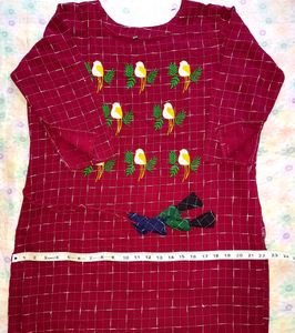 Maroon Embroidery Kurti