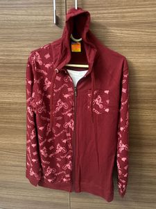 Motocross Print Zip-Up Hoodie