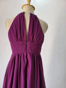 Purple Chiffon Halter Dress