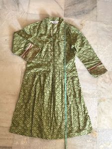 Cotton BIBA Green Print Dress/Kurta