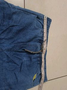 Button Detail Denim Pants