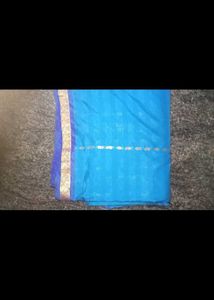 Super Saree With Shell And flower Design Of Golden