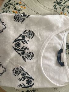 DNMX White Floral Print Top