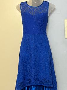Pintrest Blue Lace Hi-Lo Dress