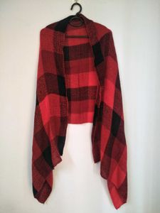 Checked Winter Shawl-muffler