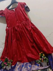 Red &amp; Blue Embroidered Dress
