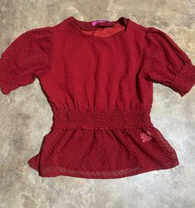 Red Polka Dot Blouse