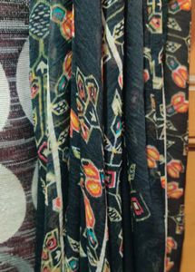 Beautiful Black Multicolour Pattern Dupatta