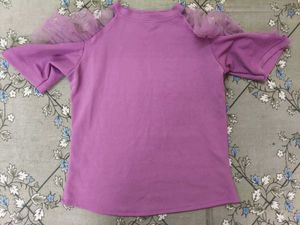 Purple Cold Shoulder Top