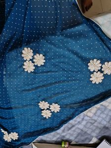 blue georgette saree
