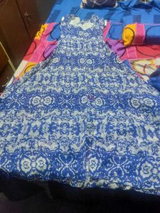 Blue Patterned Maxi Dress