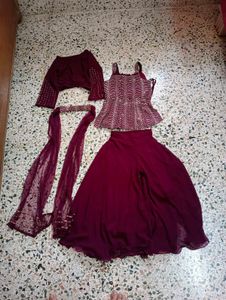 purple Embellished Lehenga Choli Set