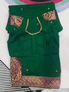 Green Saree With Complete Work