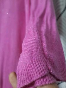 Pink Open Front Cardigan