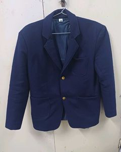 NAVY BLUE WOOLEN POLYESTER BLAZER