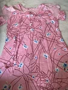 Pink Floral Print Dress