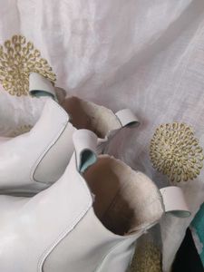 White Platform Chelsea Boots