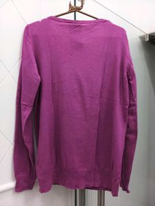 Magenta V-Neck Sweater