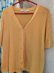 Mustard Short Sleeve Cardigan