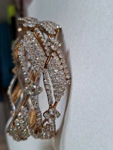 Sparkling Gold Rhinestone Bangle (3piece)