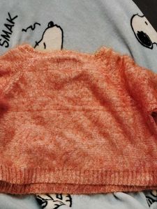Peach Fuzzy Knit Sweater