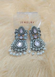 Red Stone Drop Earrings