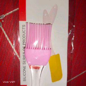 Silicone Basting Brush - Pink &amp; Clear