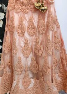 Peach Embroidered Lehenga Choli