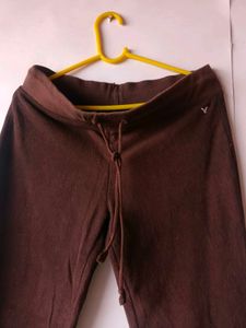 brown high-waist sweatpants/gym pant