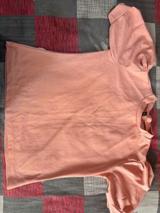 Peach Puff Sleeve Top