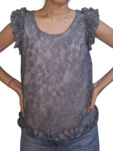 Grey Floral Top