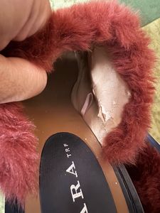 New Zara Fur Heel ( Check Flaw)