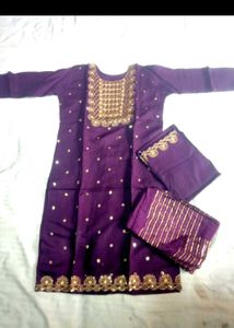 Purple Embroidered Salwar Kameez Suit