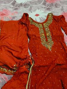 Rust Orange kurta Set