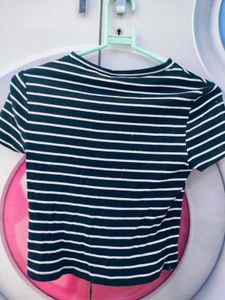 black striped crop top
