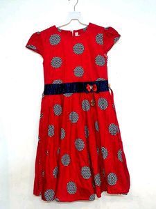 Red Polka Dot Teenage Girls Dress