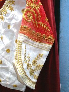 Embroidered Blouse - Red &amp; Gold Detail