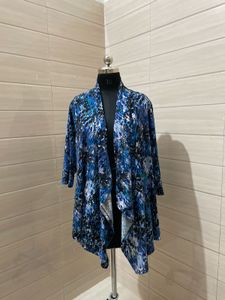 Blue Print Open Front Cardigan