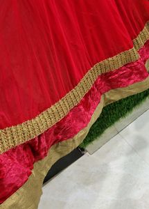 Beautiful 3 Piece Red Net dress With Pant &amp;duppta