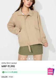khaki shirt jacket from Savana