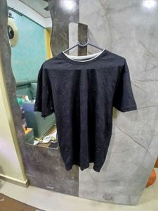 Black Patterned T-Shirtand Blac Trackpant