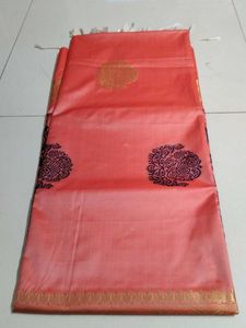 Orange borderless soft silk...