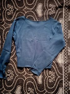 Blue Long Sleeve Top