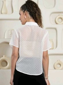 SHEIN BRAND White Loose Fit Shirt