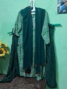 Green Embroidered Salwar Kameez Dupatta